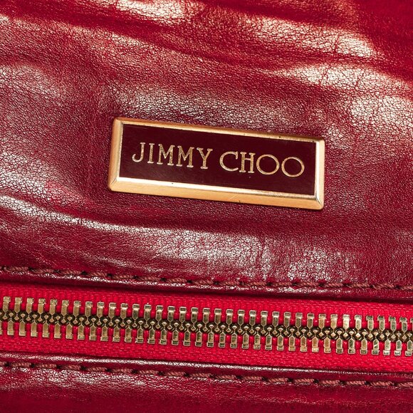Jimmy Choo Mahala Red Slouchy Leather & Suede Shoulder Bag - Picture 10 of 13